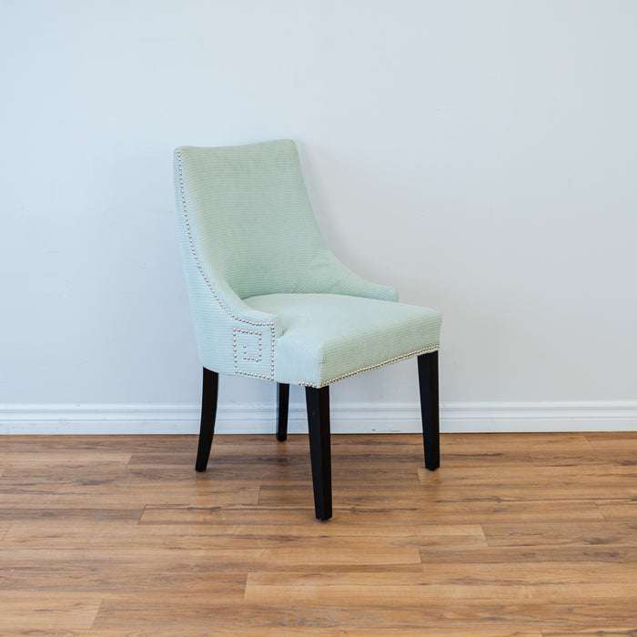 Curved Back Accent Chair in Turquoise