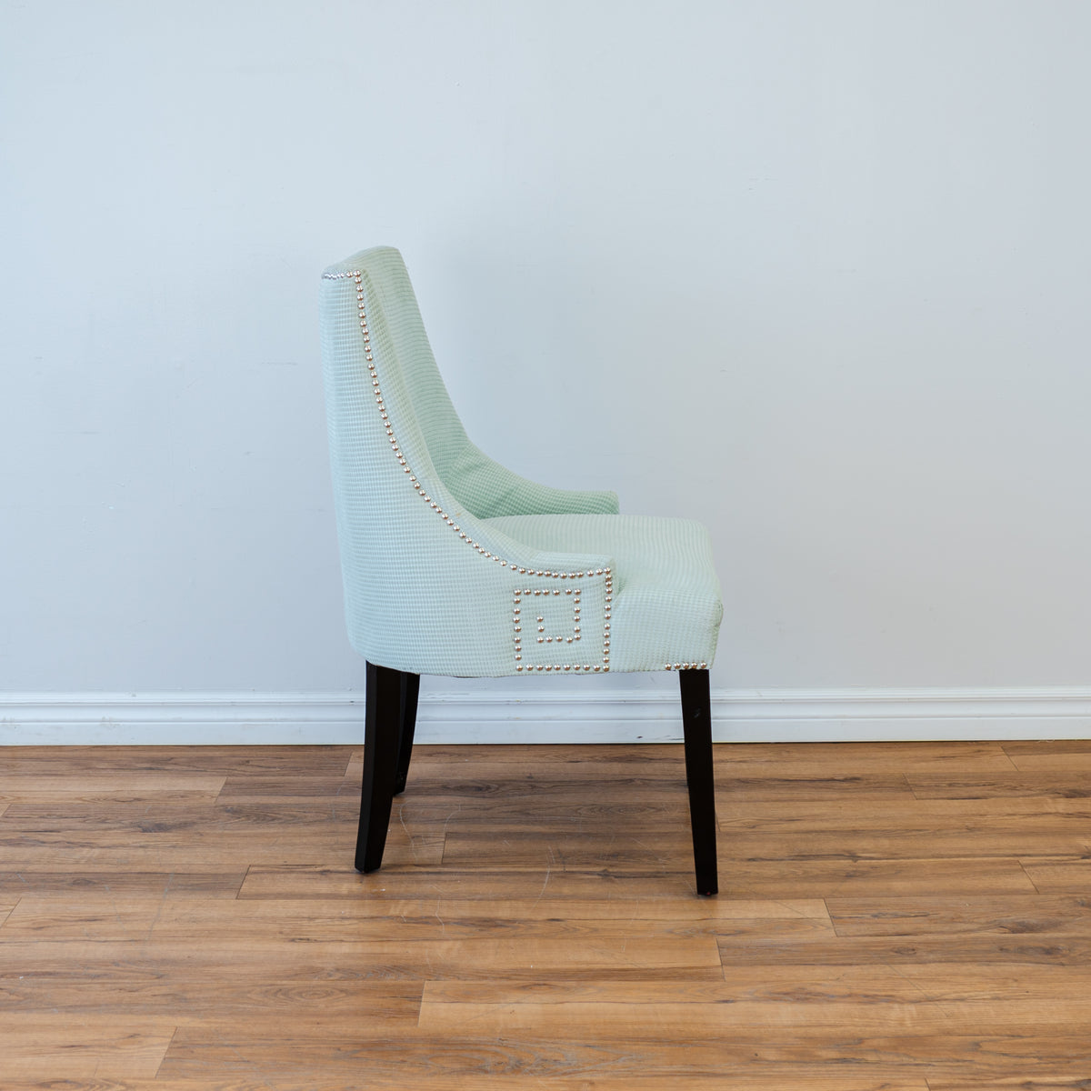 Curved Back Accent Chair in Turquoise