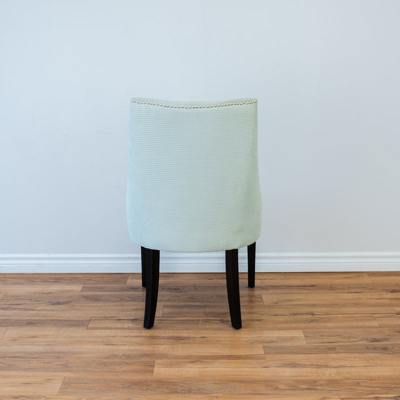 Curved Back Accent Chair in Turquoise