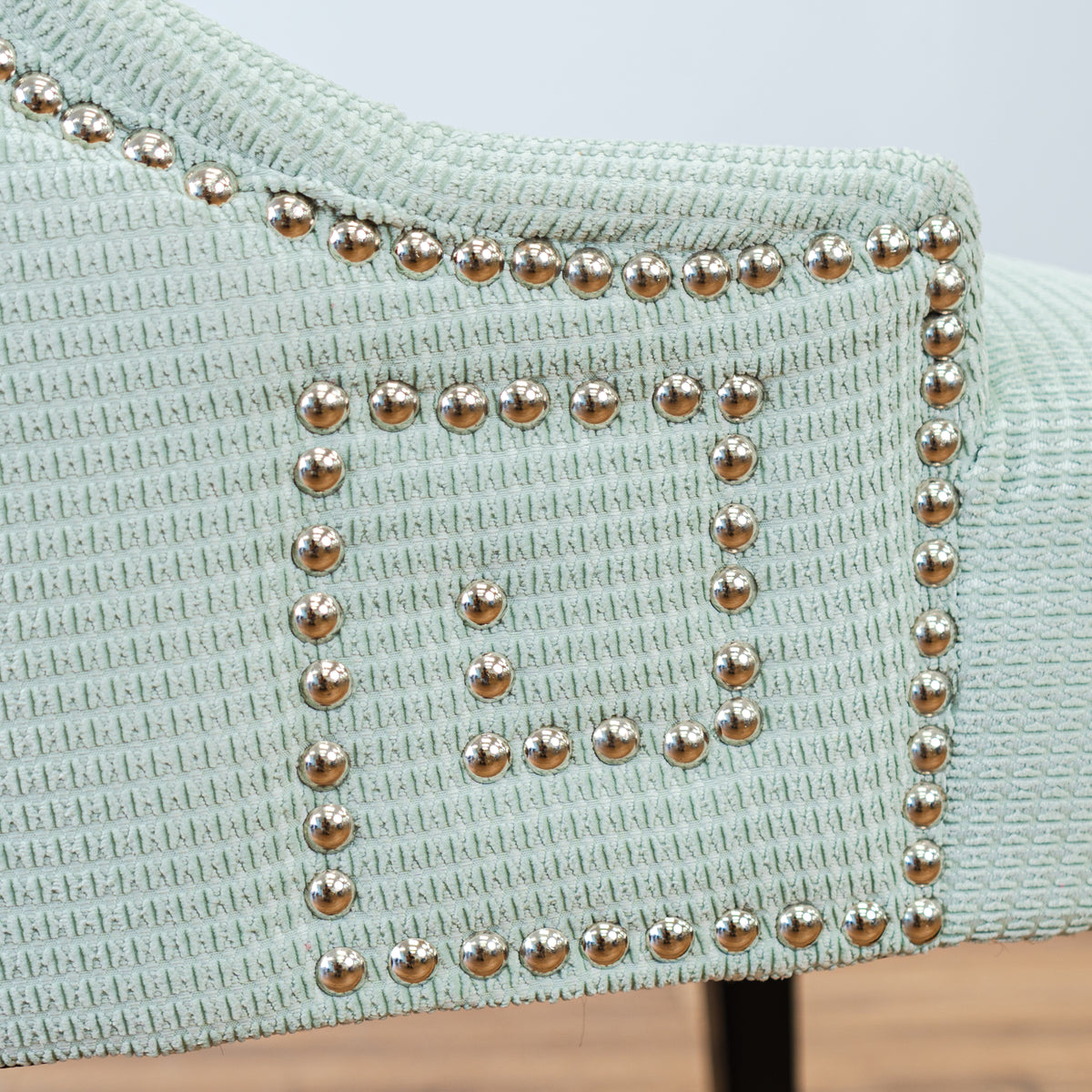 Curved Back Accent Chair in Turquoise