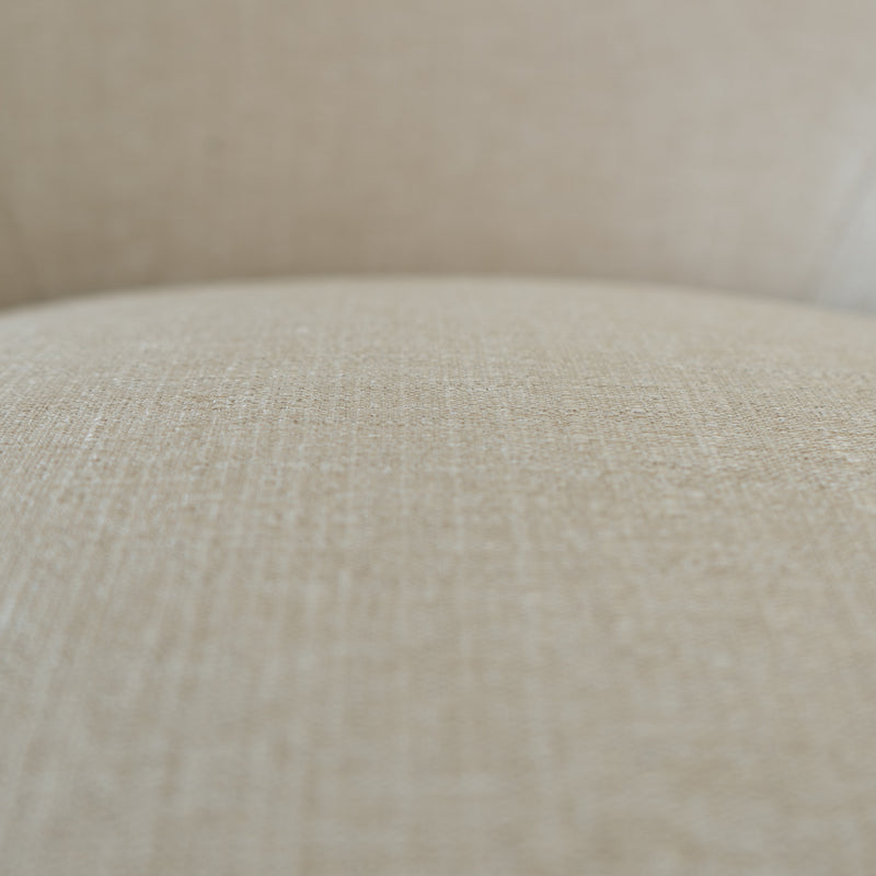 Curved Tufted Back Stool in Beige