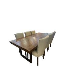 Rustic Dining Table Set - 6 Chairs