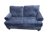 Blue Upholstered Fabric Loveseat