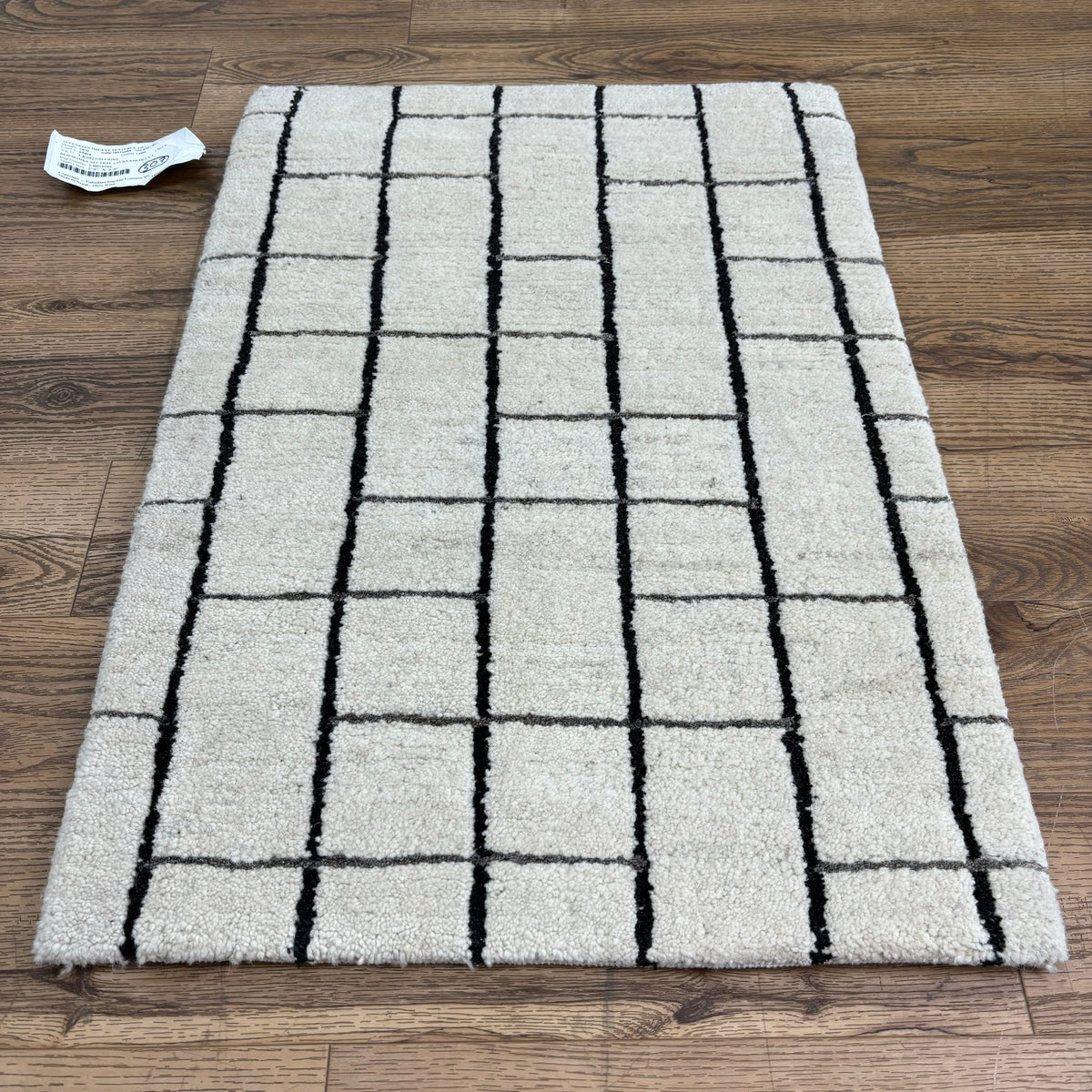 2x3-ft Blipmarks Neutral Laura Kirar Rug, 100% Wool, 2-0094104