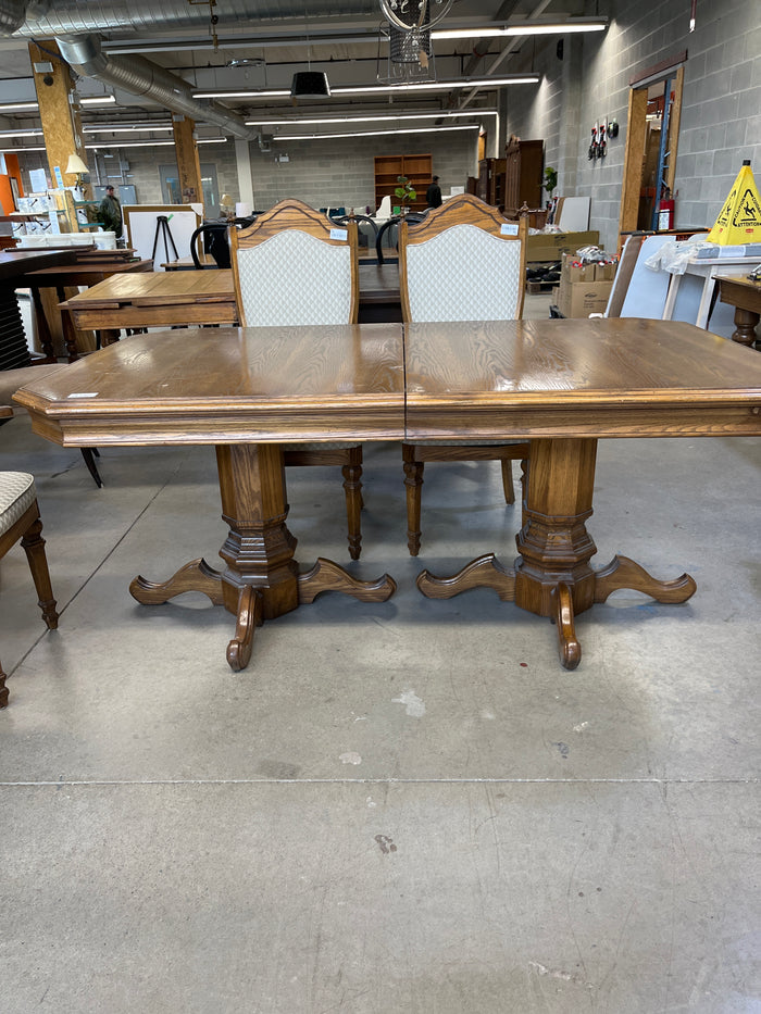 70"W Dining Table with 6 Chairs & Leaf