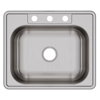 Dayton® Stainless Steel 25" x 21-1/4" x 6-9/16" 3-Hole Single Bowl Drop-in Sink