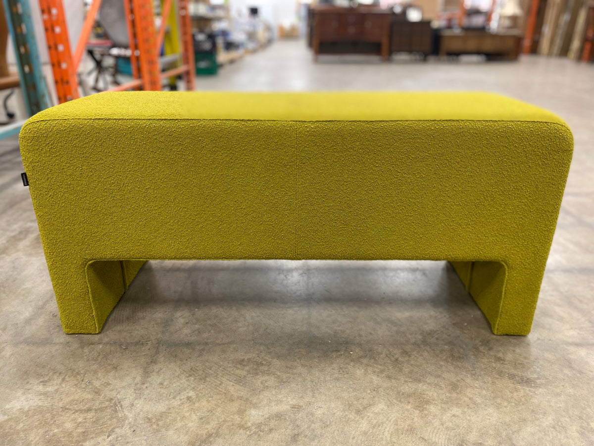 Moss Green Tufted Modern Bench