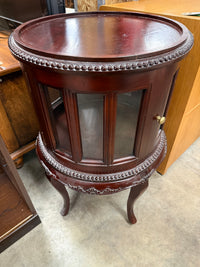 Vintage Circular Mahogany Vitrine Side Table