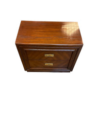 Solid Wood 2-Drawer Nightstand