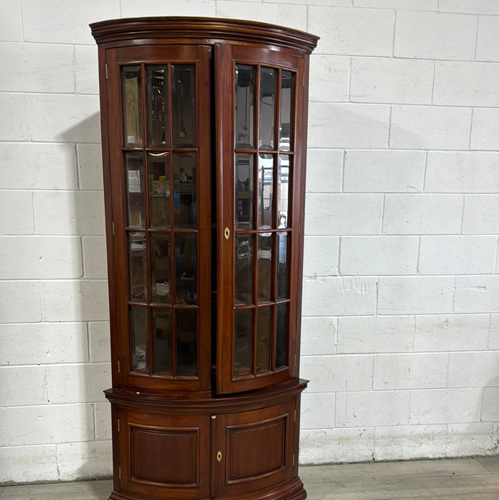 Cherry Wood Rounded Corner Cabinet