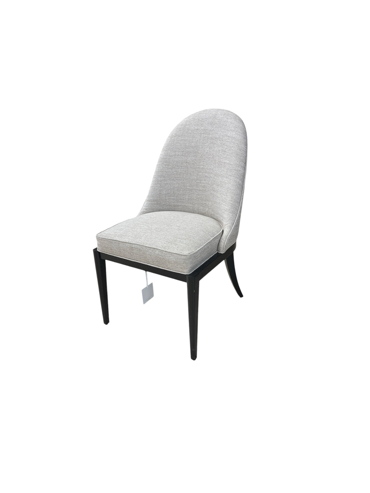 Natural Choice Side Chair w/ Grey Fabric Upholstery & Chocolate Tone Wood Frame