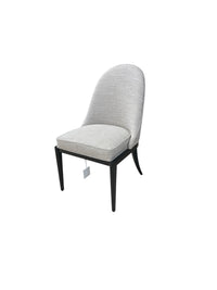 Natural Choice Side Chair w/ Grey Fabric Upholstery & Chocolate Tone Wood Frame