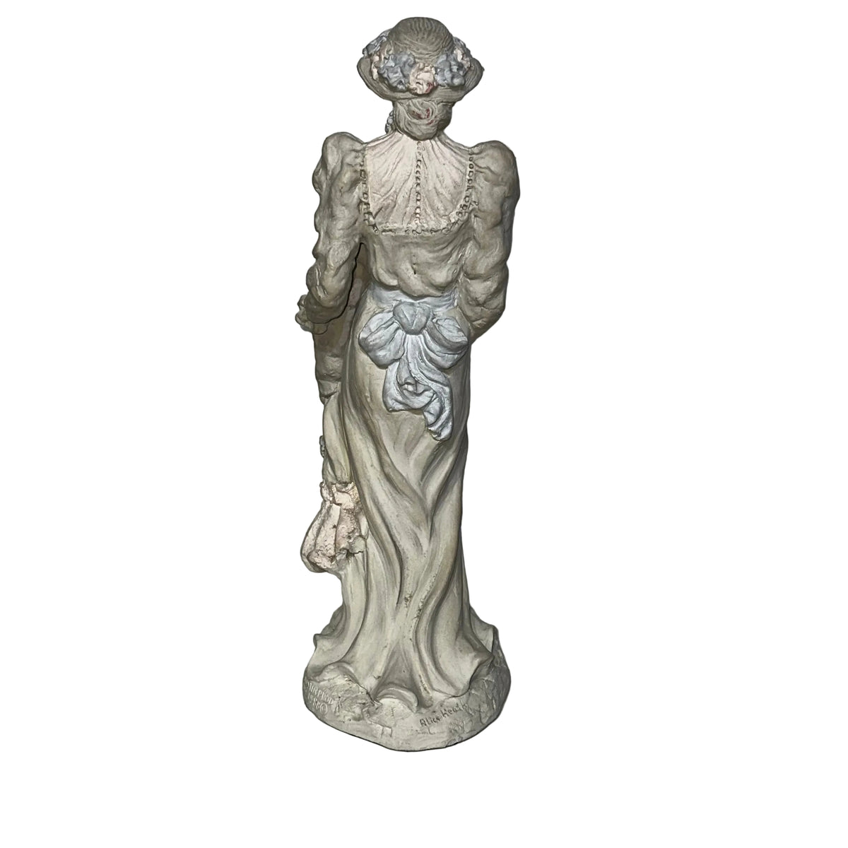 Alice Heath Chalkware Sculpture of a Victorian Mother and Daughter