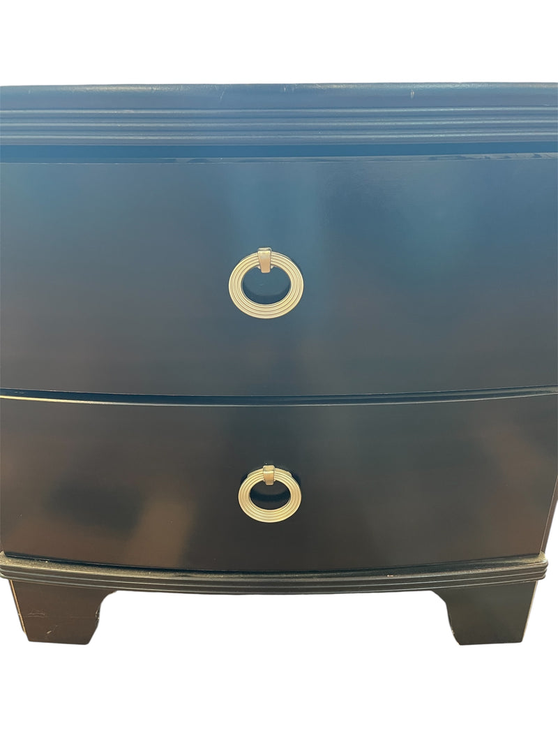 2 Drawer Nightstand With Circular Pulls
