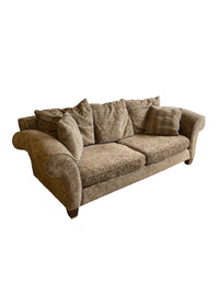 Patterned Upholstered Sofa With Rolled Arms