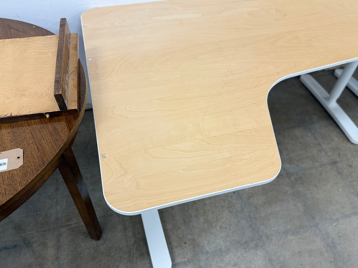 Beige Wood Top Corner Desk