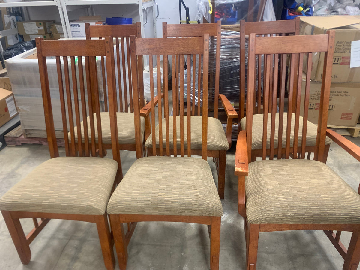 Mission Style Dining Set With 6 Chairs