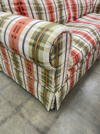 Tartan Plaid Sofa - Crimson Red, Olive Green, Gold and Cream