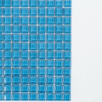 Glass Cornflower Blue Mosaic Tile Sheet - 11.5" x 11.5"