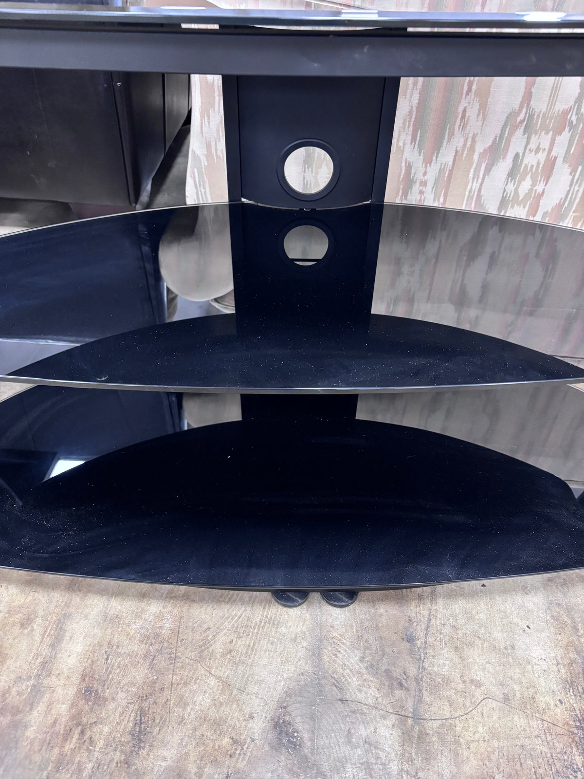 Black Glass TV Stand