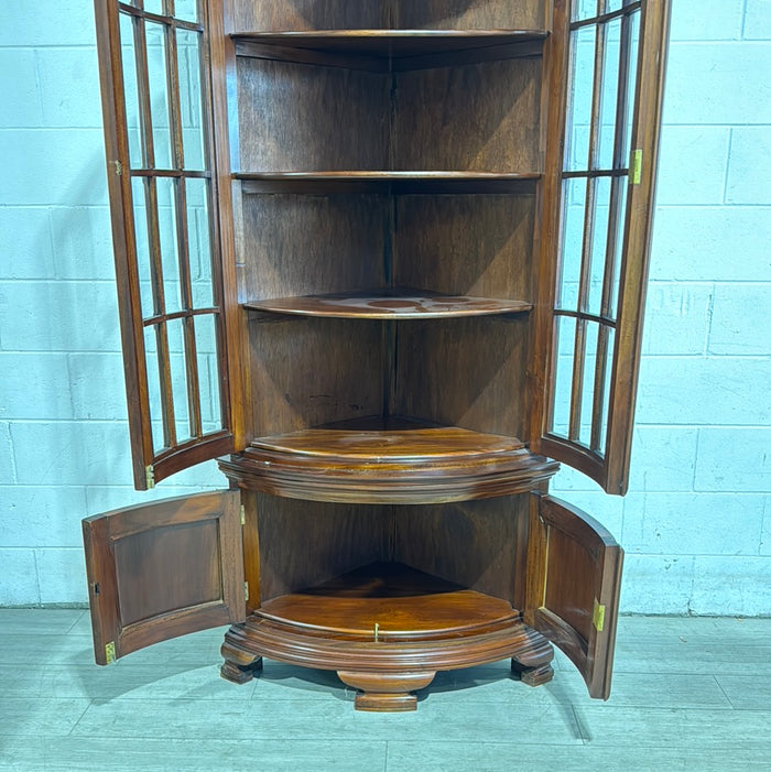 Cherry Wood Rounded Corner Cabinet