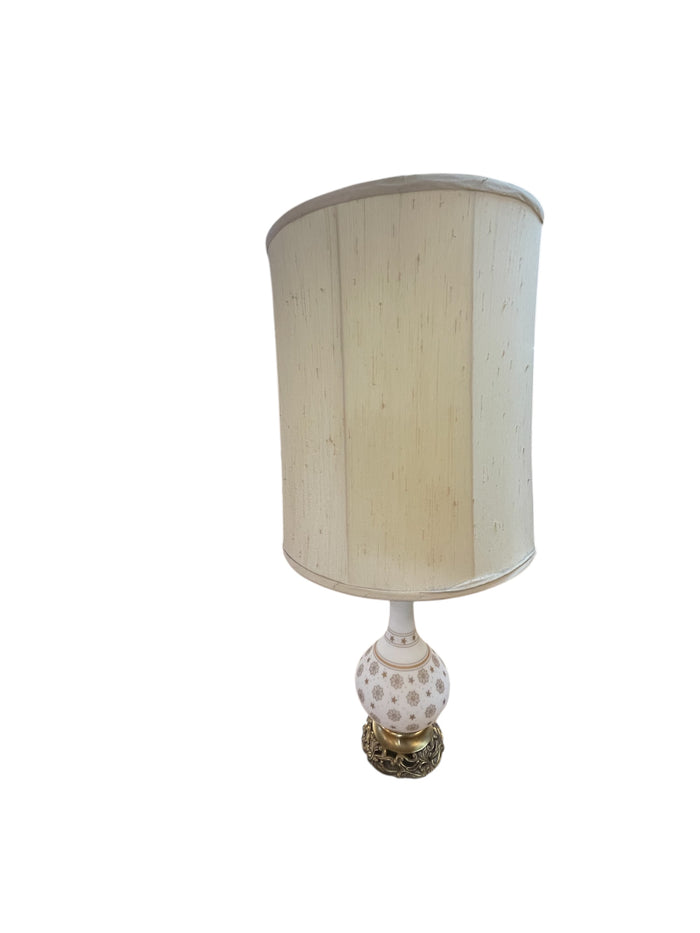 Patterned Table Lamp with Metal Base