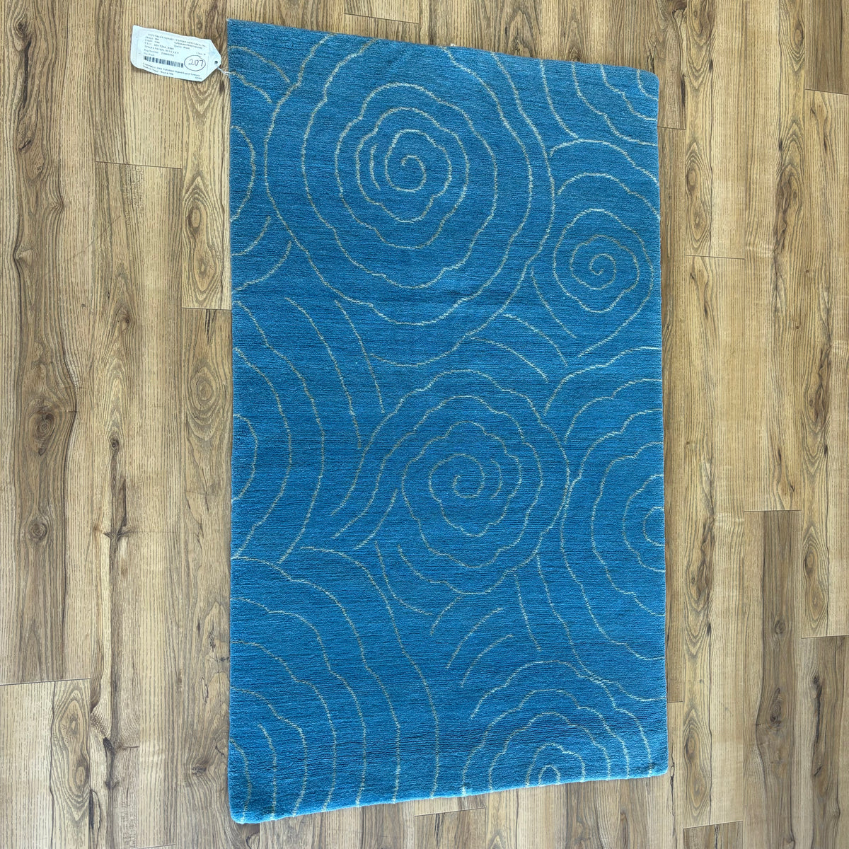3x5-ft Tingpa Nickel Blue Rug, Wool and Silk, 2-0060554