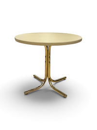 Cesca Style Cantilever Brass Dining Chairs and Round Table