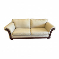 Vintage-Style Wood Frame Sofa
