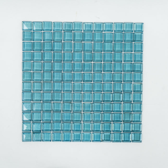 Glass Mosaic Tile Sheet - Blue 11.7" x 11.7"