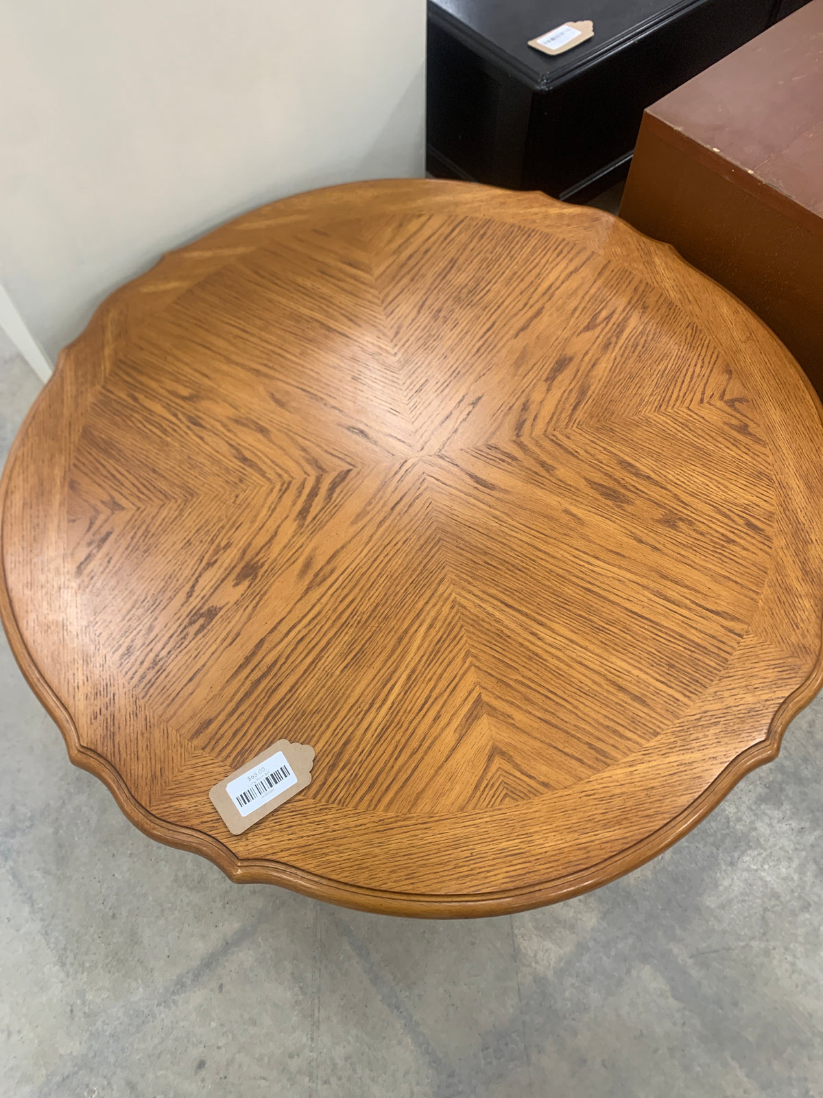 Honey Brown Round Wooden Coffee Table