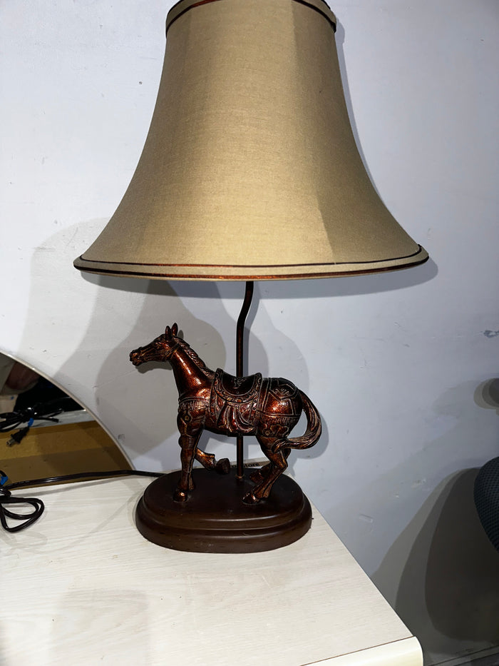 Vintage Bronze-Finished Horse Table Lamp