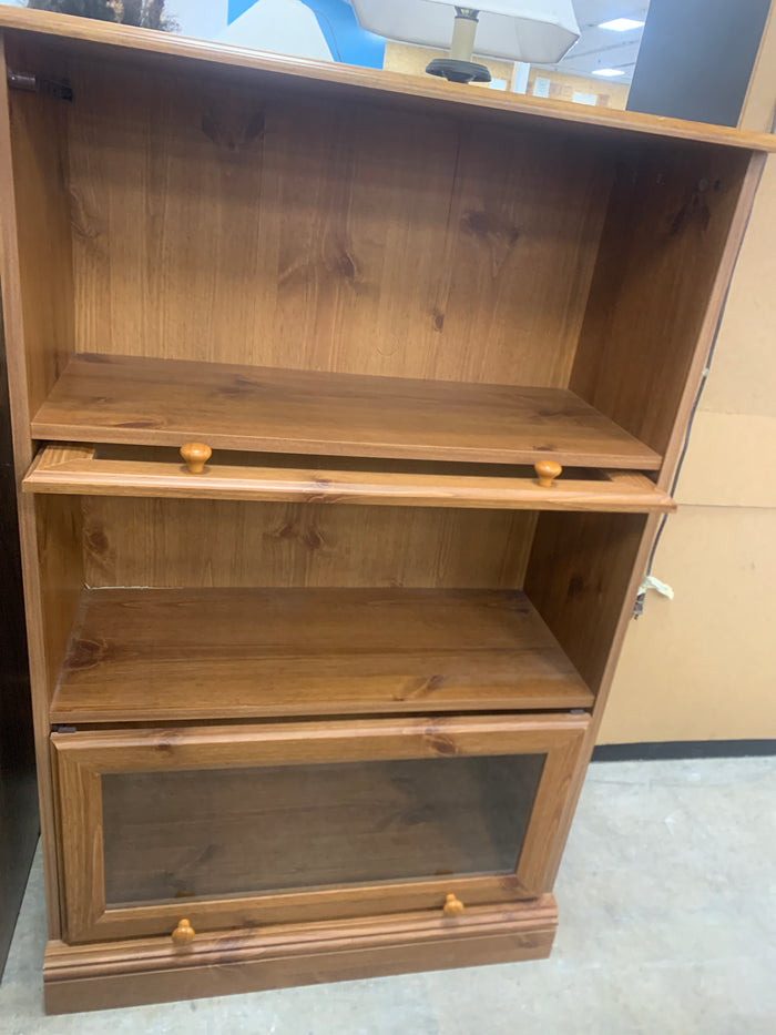 Wood Unit With 2 Horizontal Doors