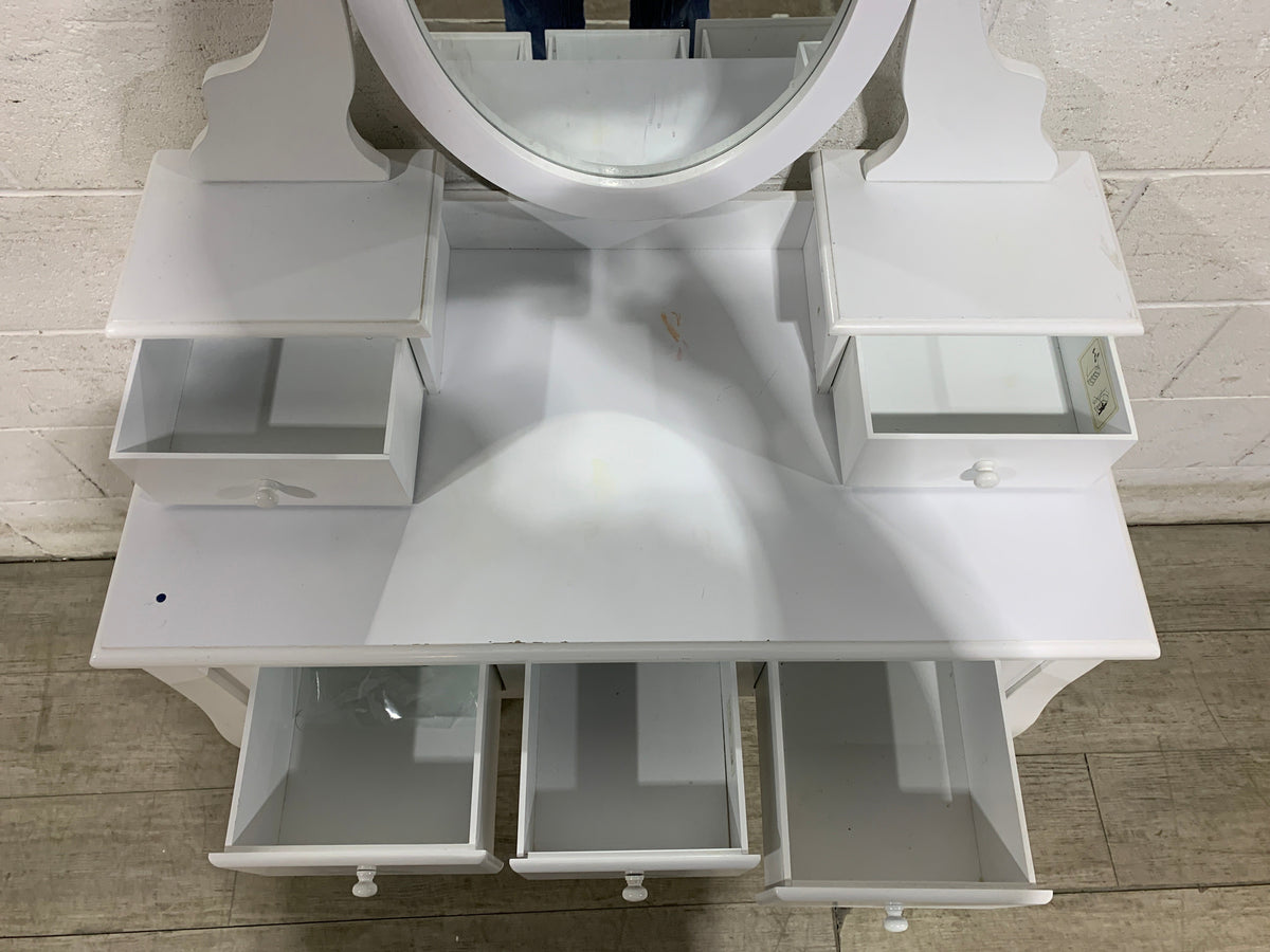 White Vanity with Mirror
