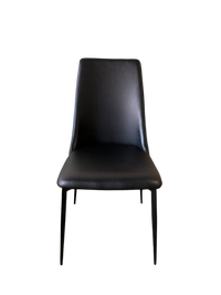Set of four black dining chairs
