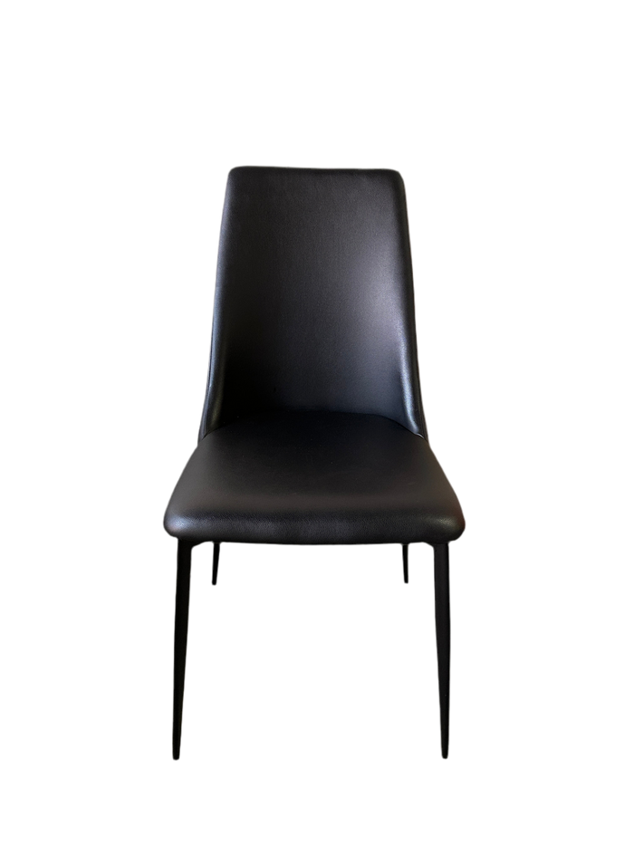 Set of four black dining chairs