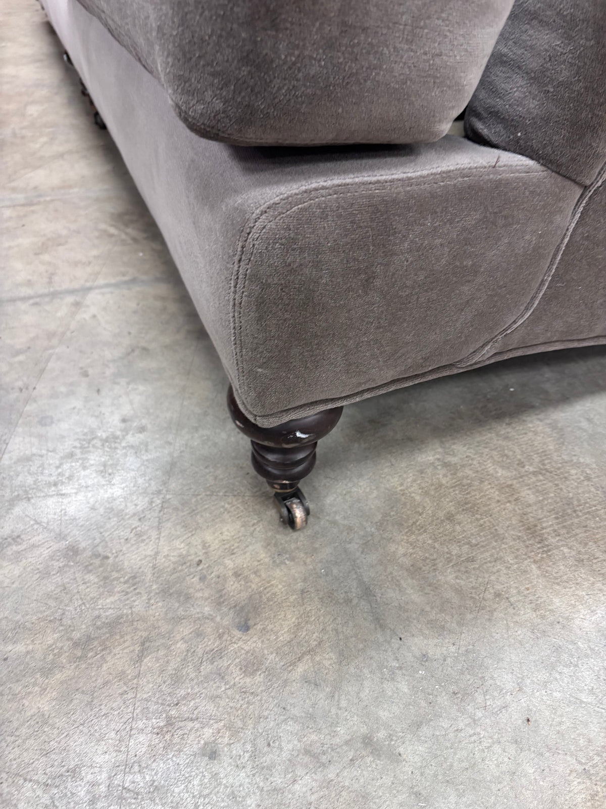 Grey Velvet 3-Seater Sofa