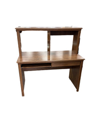 Wooden Desk with Built-In Hutch