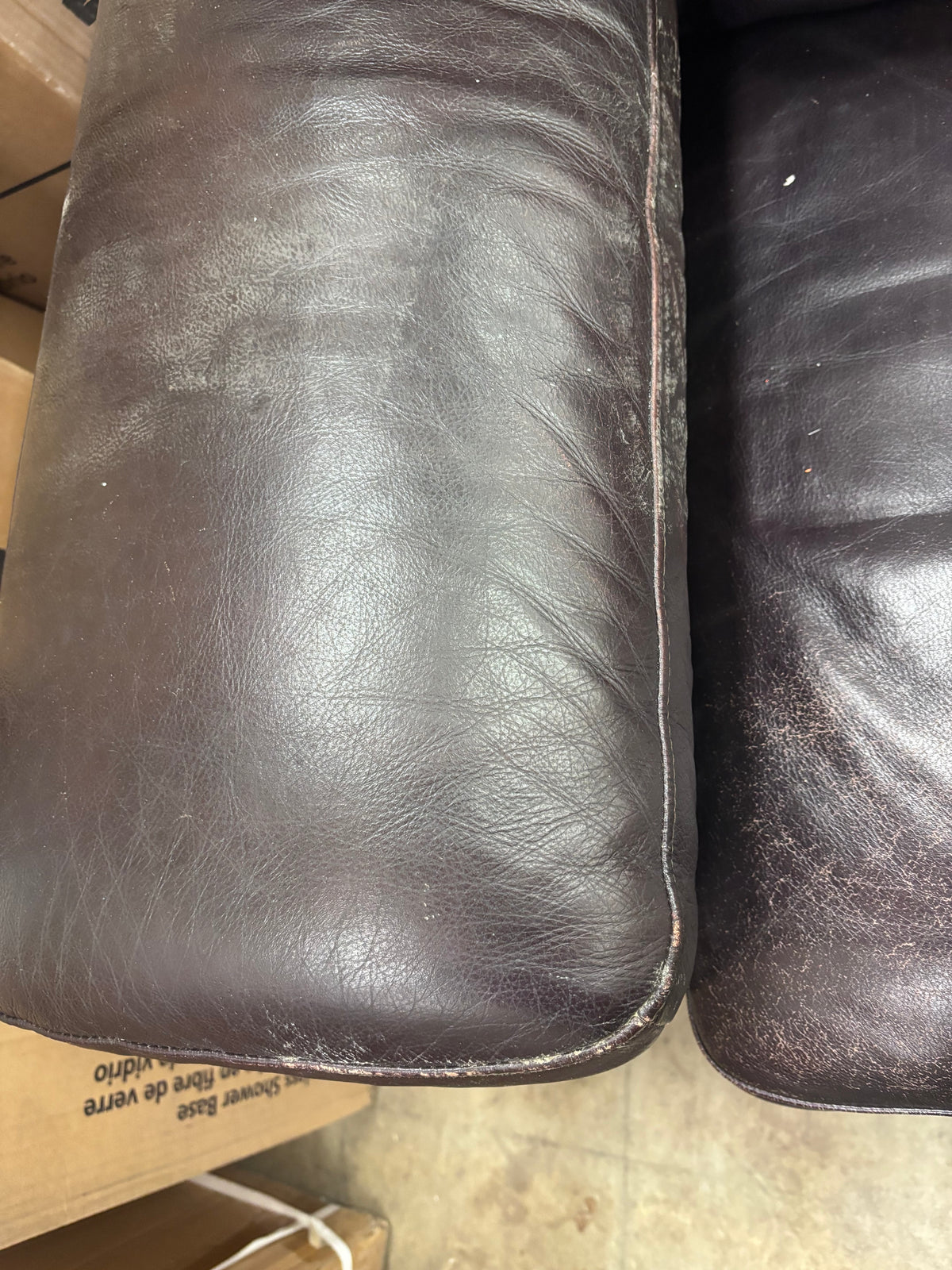 Brown Leather 3-Seater Sofa
