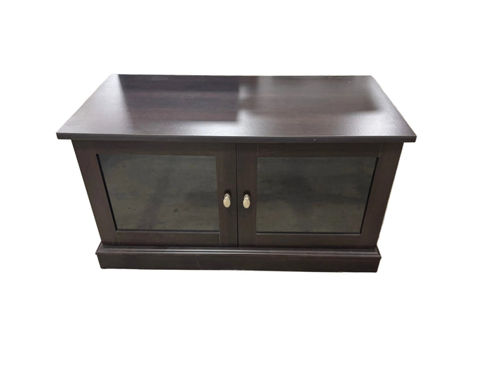 Dark Brown Entertainment Unit with Glass Doors