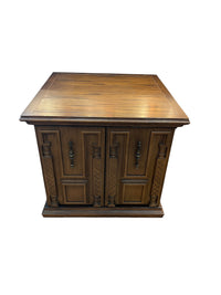 Engraved Solid Wood End Table