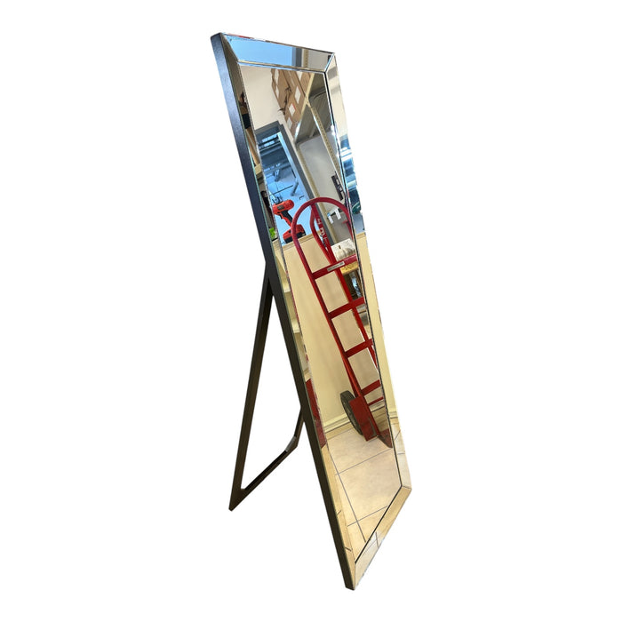 Modern Full-Length Beveled Mirror w/ Freestanding Stand
