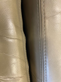 Moss Green Leather Loveseat