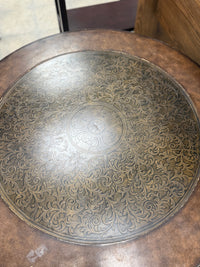 Dark Brown Round Rafferty Traditional Coffee Table