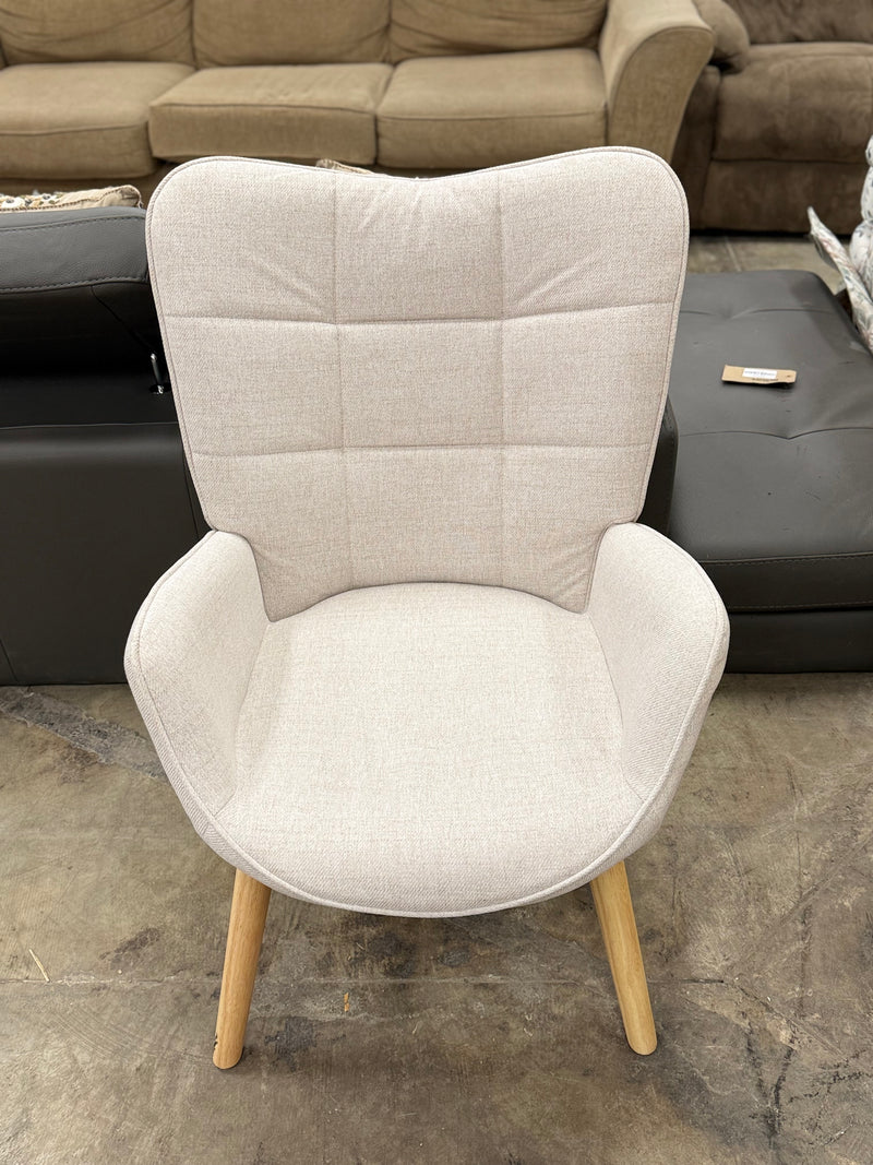 Modern Beige Wingback Accent Chair