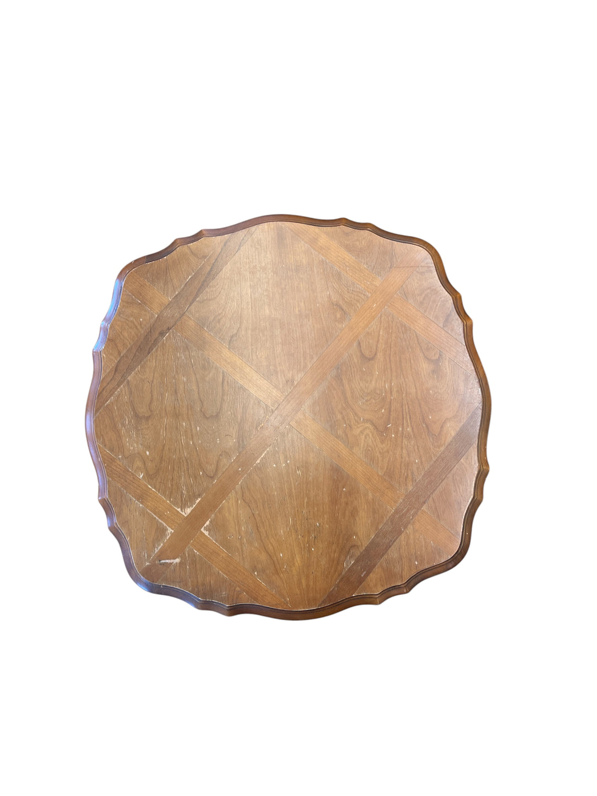 Curved Front Accent Table with Mesh Cabinet Doors