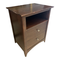 Dark Wood Nightstand w/ Open Shelf