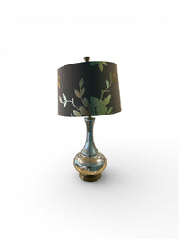 Glass Table Lamp With Botanical Motif Shade