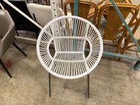 White Rattan-Styled Lounge Chair