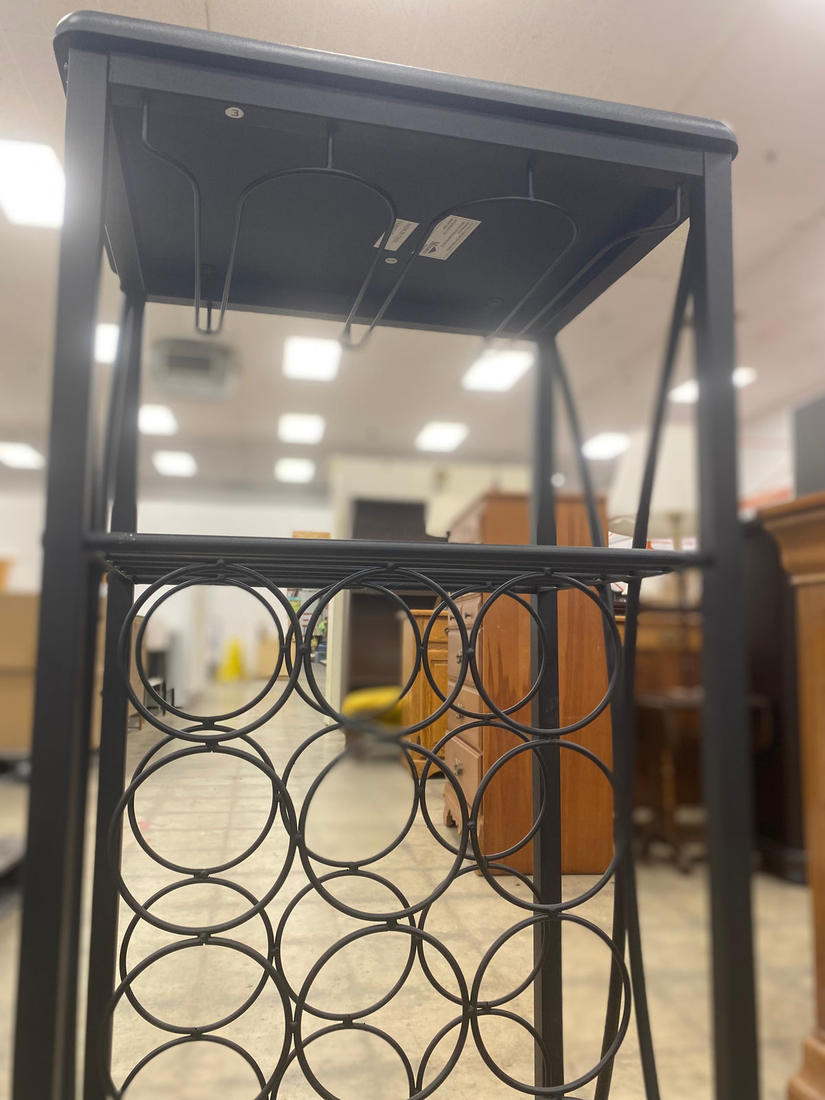 Black Metal Wine Rack